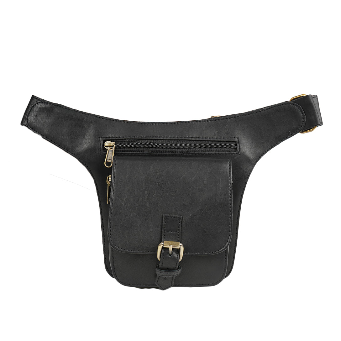 Panashe Shilin genuine leather waist bag in Black